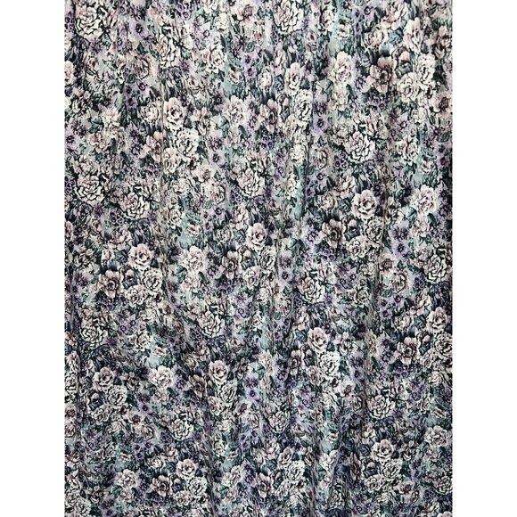 Vintage Jenny Womens Two Piece Blouse Skirt Set Size 20W Purple Floral 80s - Picture 8 of 16